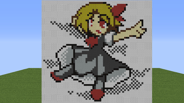 Minecraft 人形劇のキャラをドット絵で作ってみた No 28 ルーミア 十六夜 霊魔 さんのイラスト ニコニコ静画 イラスト