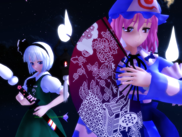 東方mmd 妖夢と幽々子 春分の日 Nursery Rhymes さんのイラスト ニコニコ静画 イラスト