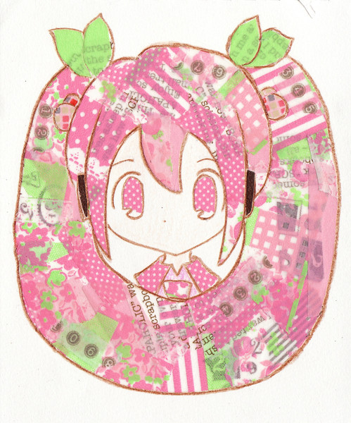 マスキングテープで 桜ミクちゃん 八朔 さんのイラスト ニコニコ静画 イラスト