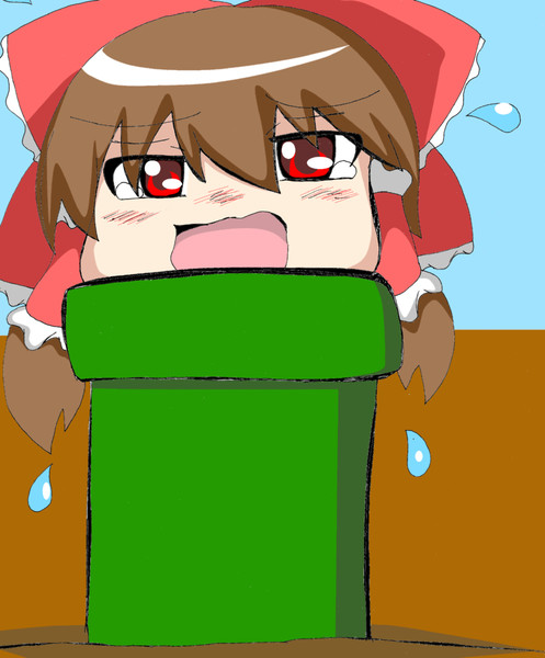 土管にはまって身動きがとれないゆっくり霊夢 ゲッター さんのイラスト ニコニコ静画 イラスト