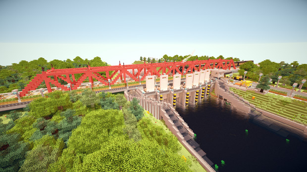 Minecraft Dropｓluice Bridge 水門橋 橋コンテスト応募作品 くろたまご さんのイラスト ニコニコ静画 イラスト