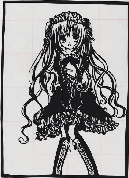 [切り絵] ぴんく髪さん