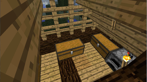【Minecraft】簡単家作り（屋根裏）