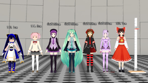 Mmdモデルの身長測ってみた あずお さんのイラスト ニコニコ静画 イラスト