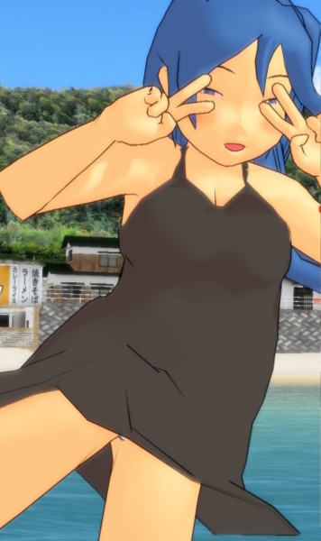 ダブルピースする太目ニクさん