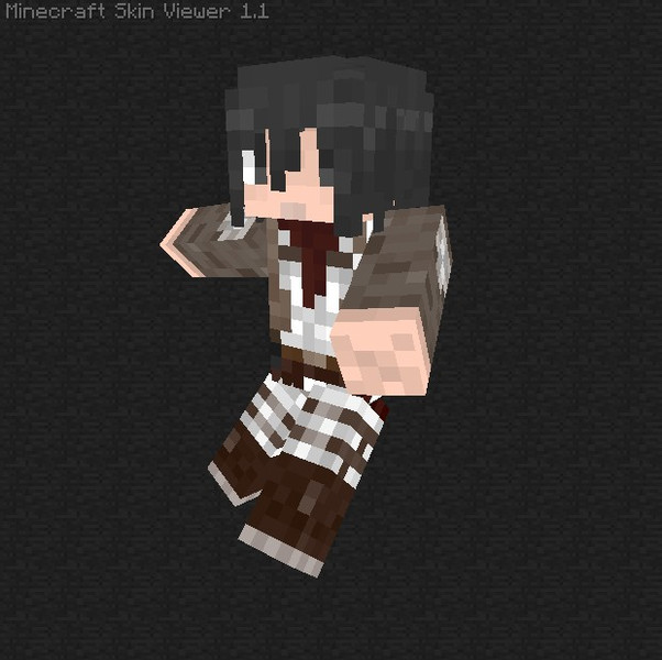 Minecraft 進撃の巨人 ミカサ アッカーマンスキン こめやん さんのイラスト ニコニコ静画 イラスト