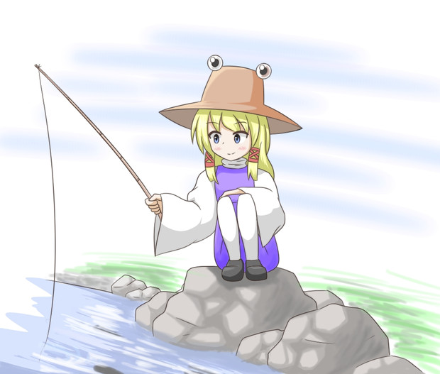 川釣り諏訪子 ニコニコ静画 イラスト