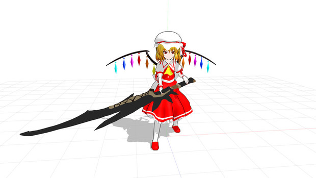 フランちゃんにモンハンの 夜刀 月影 っぽいのを持たせてみた 配布開始 Uroboros さんのイラスト ニコニコ静画 イラスト