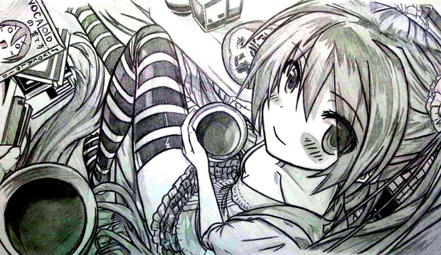 シャーペンで初音ミク 誤字の人 さんのイラスト ニコニコ静画 イラスト