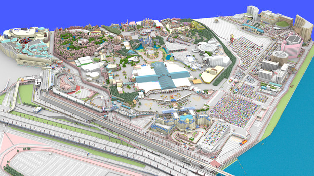 Minecraftで東京ディズニーランドを再現プロジェクトのmapを3dレンダリングしてみた ぷんすけ さんのイラスト ニコニコ静画 イラスト