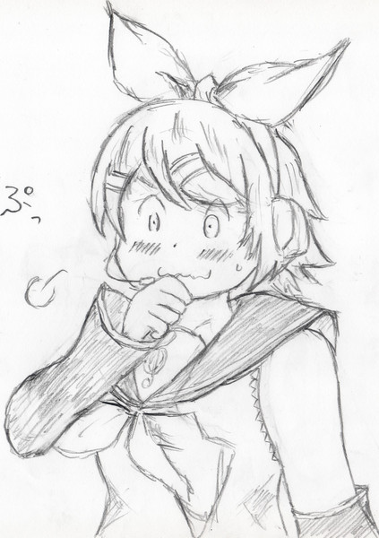笑いかけている鏡音リンちゃん