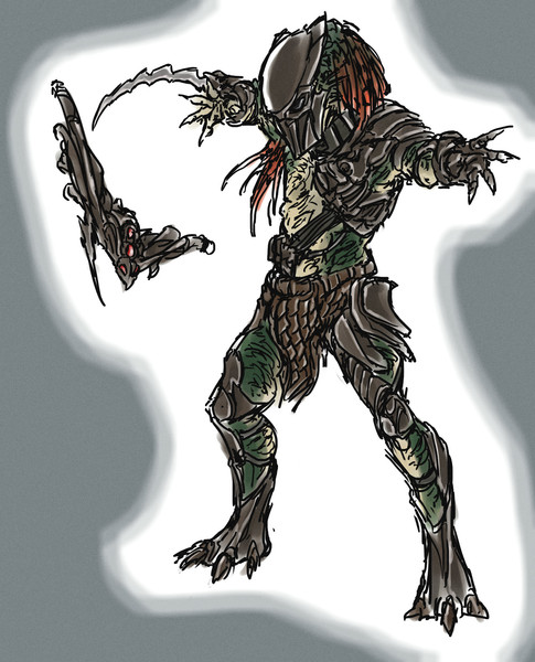 プレデターズに出てくるプレデターを練習がてらに描いてみた なめ雄 さんのイラスト ニコニコ静画 イラスト