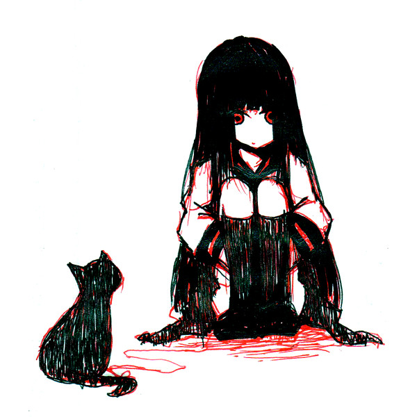 少女と黒猫 三郎 むー さんのイラスト ニコニコ静画 イラスト