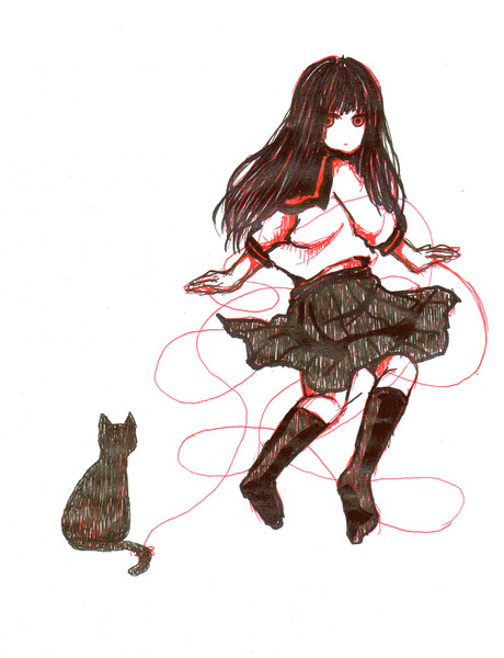 少女と黒猫２ 三郎 むー さんのイラスト ニコニコ静画 イラスト
