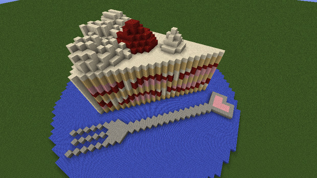 Minecraft 苺のショートケーキ 飯テロ部 うさねこトニー さんのイラスト ニコニコ静画 イラスト