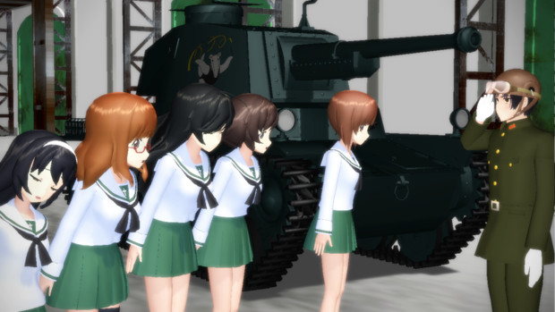 【MMD】三式戦車と戦車兵と戦車道女学生