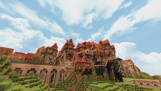 Minecraft 山岳地帯に都市をつくる ニコニコ静画 イラスト