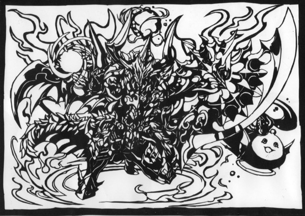 パズドラ 破龍皇帝 グランドジークフリートの切り絵 なっか さんのイラスト ニコニコ静画 イラスト