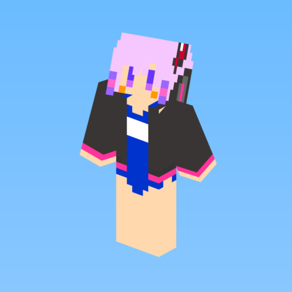 Minecraftスキン 結月ゆかり スク水コスプレパーカー スキン全体 Kaito さんのイラスト ニコニコ静画 イラスト