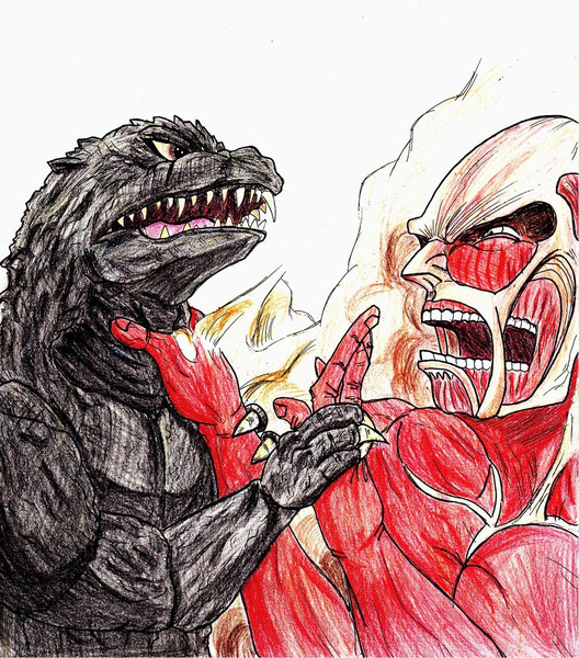 ゴジラ Vs 超大型巨人 ぐれいもん さんのイラスト ニコニコ静画 イラスト