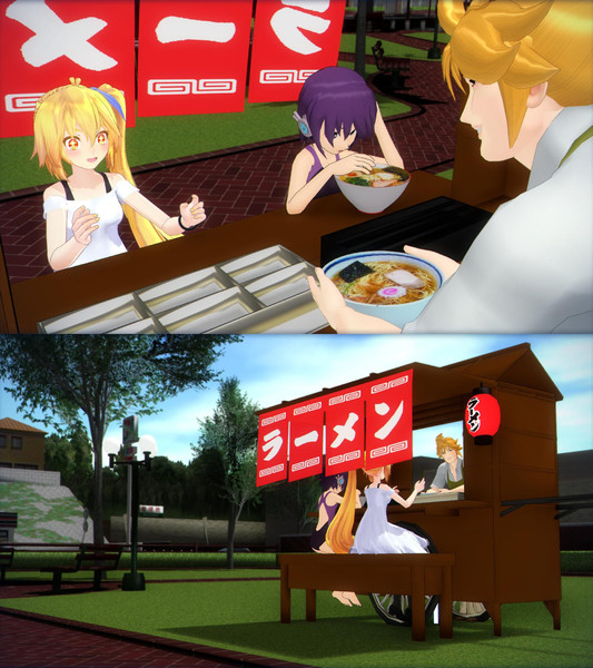 公園でラーメン屋台のテスト Vk さんのイラスト ニコニコ静画 イラスト
