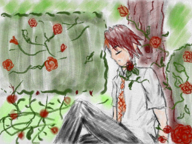 【Twitter】「RT無くても～」より。薔薇の花に埋もれた?神峰翔太