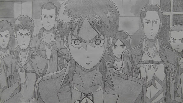 シャーペン 進撃の巨人op 調査兵団 戦う覚悟だ Animesekai1984 さんのイラスト ニコニコ静画 イラスト