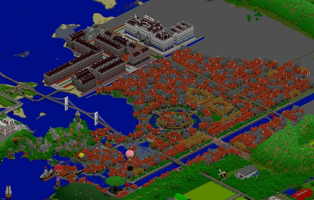 【Minecraft】 　Côte Verte ~水と緑の都~　全体マップ