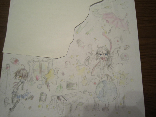 先生の手紙に書いた絵がうまくいったから 全体図 堕天使 さんのイラスト ニコニコ静画 イラスト