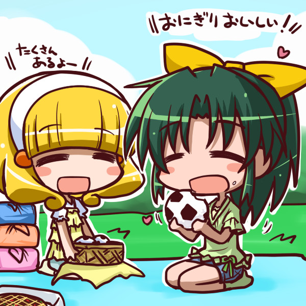 サッカーボールおにぎりを食べるなおちゃん 一休 さんのイラスト ニコニコ静画 イラスト