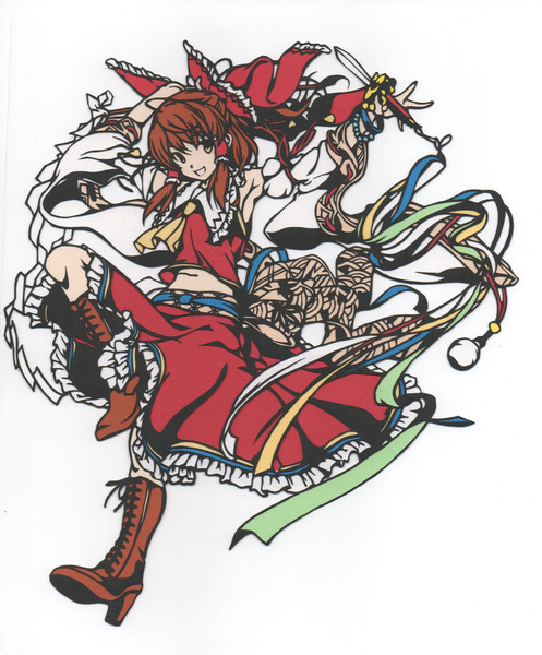 切り絵 博麗霊夢 ニコニコ静画 イラスト