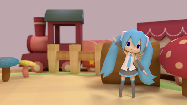 ミロさん風ミクの人形劇風 Blender しばたろう さんのイラスト ニコニコ静画 イラスト