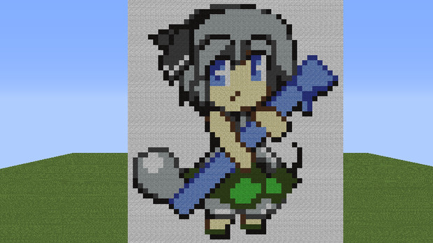 Minecraft 人形劇のキャラをドット絵で作ってみた No 33 ちびようむ 十六夜 霊魔 さんのイラスト ニコニコ静画 イラスト