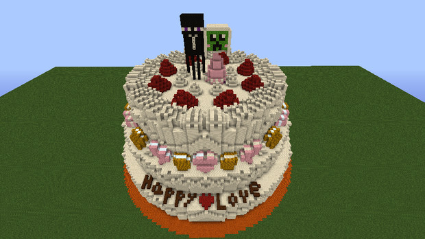 Minecraft ウエディングケーキ 飯テロ部 うさねこトニー さんのイラスト ニコニコ静画 イラスト