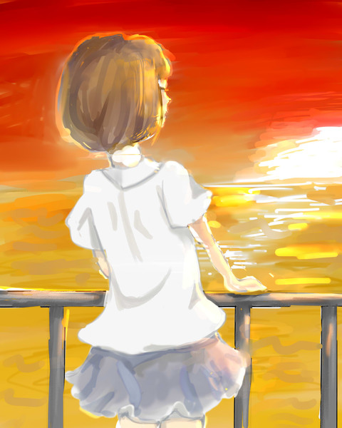 夕日と海 砂糖に蟻 さんのイラスト ニコニコ静画 イラスト