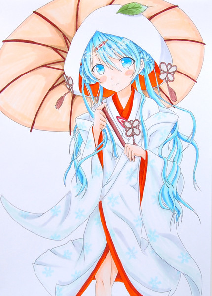 白無垢ミクちゃん Owo 成金のシロクマ さんのイラスト ニコニコ静画 イラスト