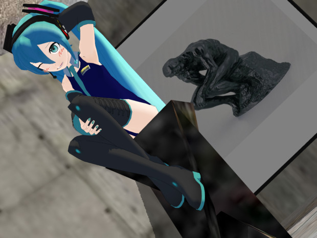 Mmd あれ 考える人のポーズってどうだっけ 誤魔化す ねこまんまおかわり さんのイラスト ニコニコ静画 イラスト