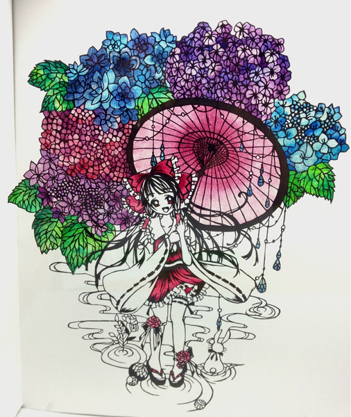 紫陽花霊夢 切り絵 Sigeno さんのイラスト ニコニコ静画 イラスト