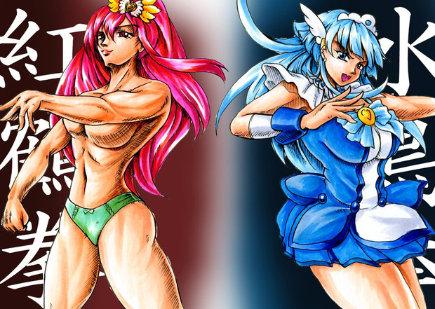 ドキドキ キュア紅鶴拳vsキュア水鳥拳 スマイル Daybreak さんのイラスト ニコニコ静画 イラスト