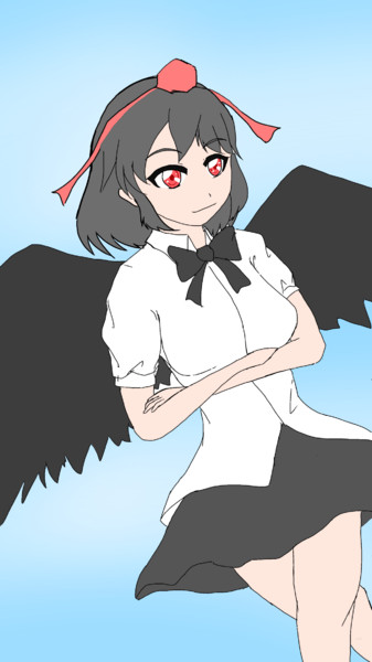 射命丸 文 影なし彩色 藤堂紅 河童68号 さんのイラスト ニコニコ静画 イラスト