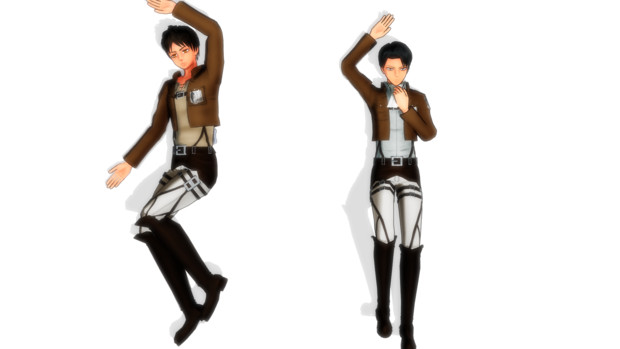 Mmdポーズ配布アリ 進撃の抱枕 エレン リヴァイ 風 進撃の巨人 マンハッタンp さんのイラスト ニコニコ静画 イラスト