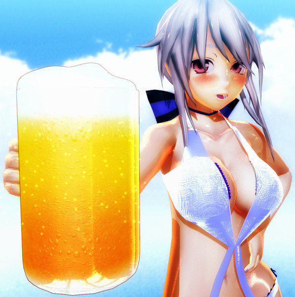 水着美女とビールが飲みたい めがね さんのイラスト ニコニコ静画 イラスト