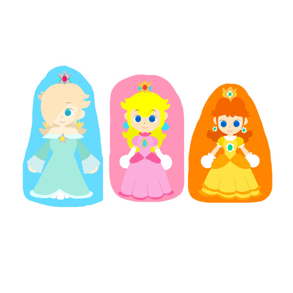 ポップル風3人のマリオ姫キャラ リトヨシ さんのイラスト ニコニコ静画 イラスト