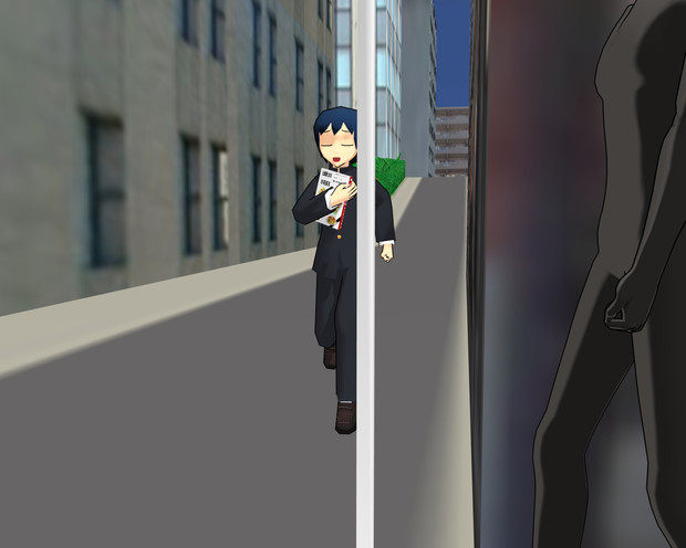 曲がり角で ニコニコ静画 イラスト