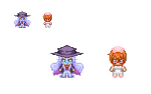 ドット絵　クラゲ先輩と刺されたナース