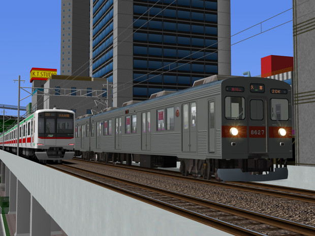 【RailSim】 高層ビル街での離合