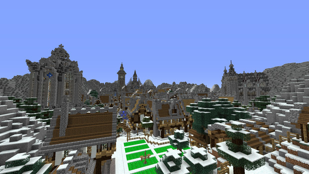 Minecraft 雪国の王国をバニラテクスチャで眺める 甘みや さんのイラスト ニコニコ静画 イラスト