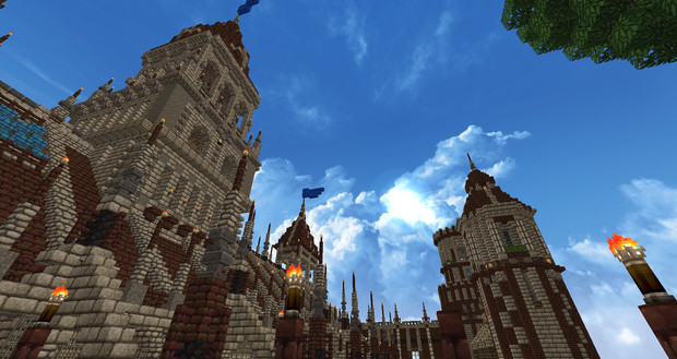 Minecraft お城 夏の空の下 Saltysnow さんのイラスト ニコニコ静画 イラスト