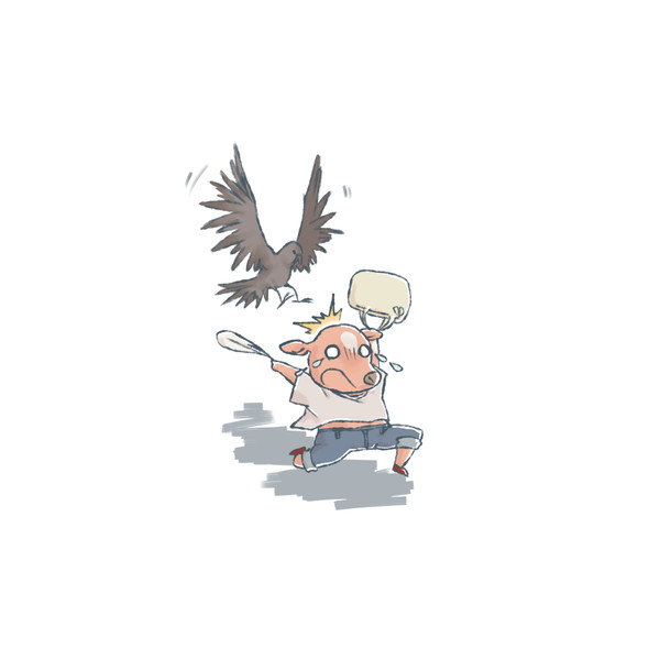 悲報 べろべろ氏 カラスに襲われる べろべろビーフ さんのイラスト ニコニコ静画 イラスト