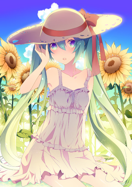 向日葵とワンピース 手鞠 さんのイラスト ニコニコ静画 イラスト